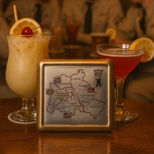 Vintage Berlin Map Cigarette Case – Post WWII Allied Occupation Zones, Made in Germany