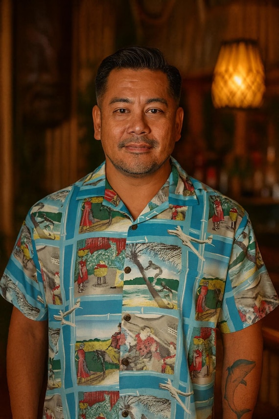 Handmade Rayon Aloha Shirt – Retro 1940s Japanese Style, Hawaiian 