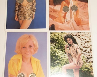 Pin up Postcards, Bunny Yeager Photographs Set of Four, Reproduction