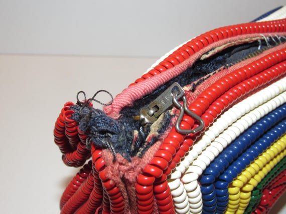 Vintage 1940s Telephone Cord Purse – Multicolor H… - image 7