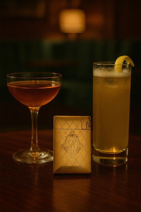 magic cigarette case Vintage Elgin American “Magic Action” Cigarette Case & Lighter – 1950s Gold  Tone Engraved Compact