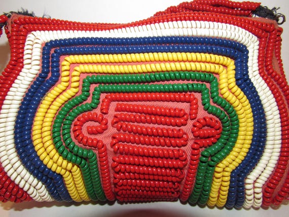 Vintage 1940s Telephone Cord Purse – Multicolor H… - image 3