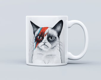 Ziggy Stardust Grumpy Cat Coffee Mug