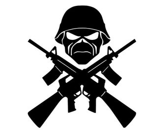 Iron Maiden Warrior Eddy Crossed Rifles Vinyl Decal