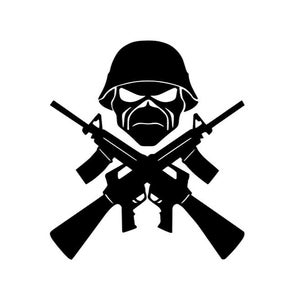 Iron Maiden Warrior Eddy Crossed Rifles Vinyl Decal