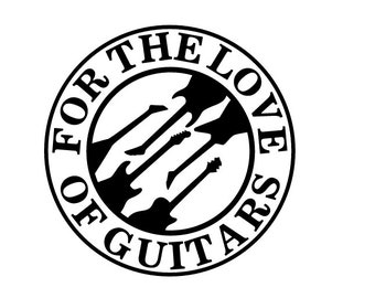 For the Love of Guitars Logo Vinyl Decal