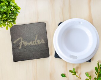 Fender Logo Laser-engraved Slate Coasters - Set of Four