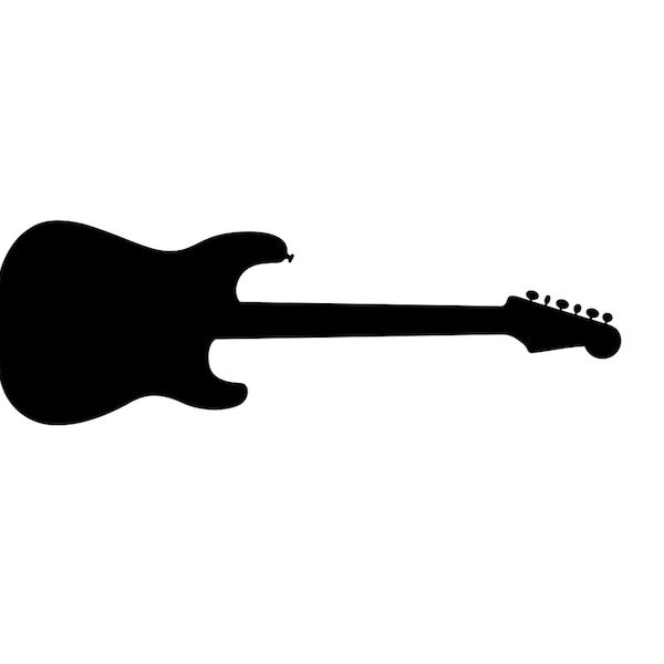 Fender Stratocaster Guitar Silhouette Vinyl Decal