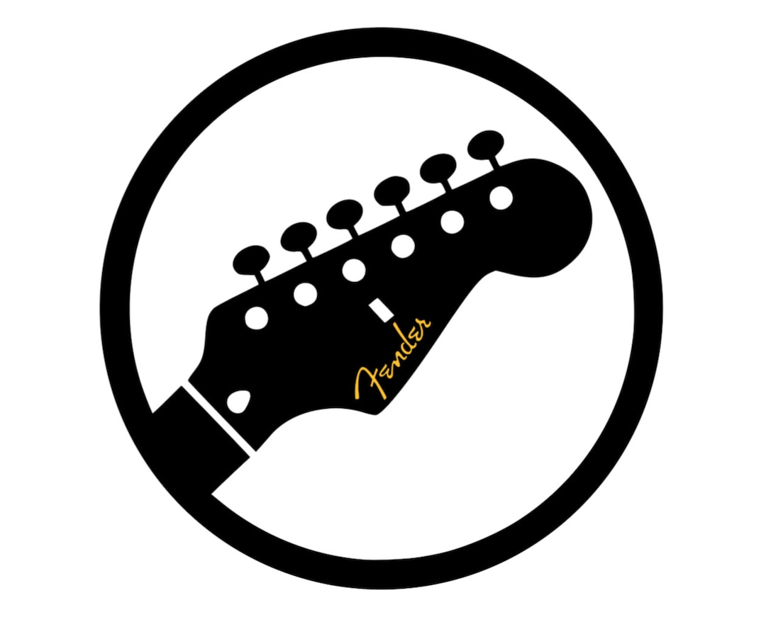 Fender Headstock Round Logo Vinyl Decal Etsy