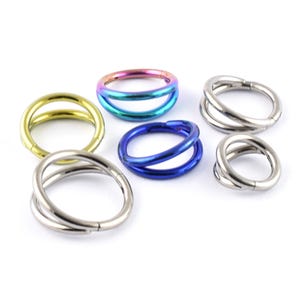 Titanium banded stacked hinged Segment Ring 1.2 x 6mm 1.2 x 8mm 1.2 x 10mm