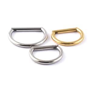 Titanium Hinged Segment Ring 1.2 x 8mm  1.2 x 10mm  Septum Cartilage Ear