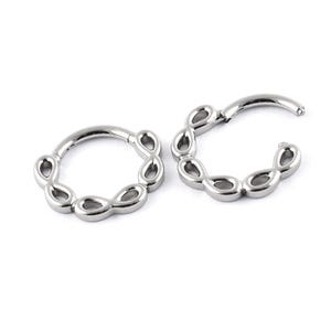 Titanium Infinity Hinged Segment Ring 1.2 x 8mm Septum Tragus Rook Ear Cartilage
