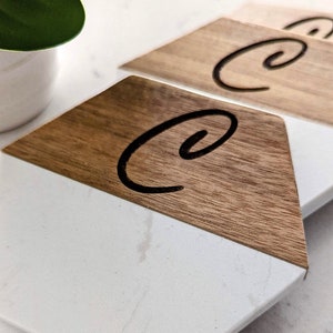 Engraved Coasters, Personalized Coasters,  Marble & Wood Coasters, Engagement Gift, Housewarming Gift, Wedding Gift, Engraved Gift, Realtor