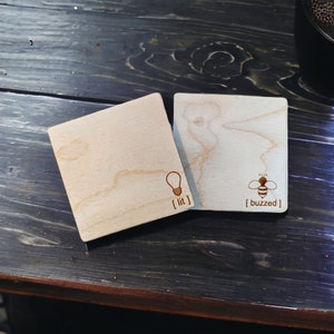 Wooden Coasters | Wedding Gift | Housewarming Gift | Coaster Set | Set of 4  Square Coasters | Engagement gift | Family Gift