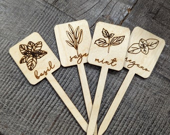 Pack of Herb Markers, Herb Plant Markers, Herb Tags, Herb Garden Signs, Herb Garden Plant Stakes, Engraved Plant Markers, Father's Day Gift