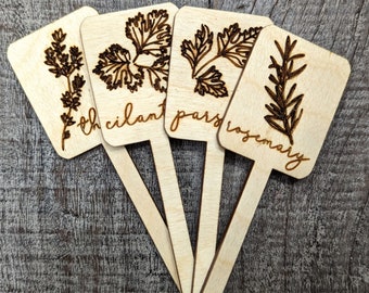 Pack of Herb Markers, Herb Plant Markers, Herb sets, Herb Garden Signs, Herb Garden Plant Stakes, Engraved Plant Markers, Father's Day Gift