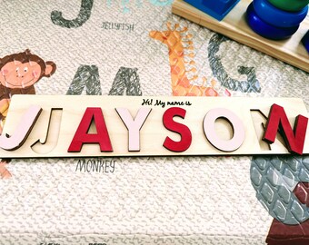 Wooden Name Puzzle, Name Puzzles for Toddlers, Kids Name Puzzle, First Birthday Gift, Custom Name Puzzle, Baby Shower Gift, Montessori