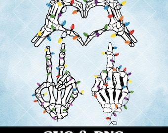 Weihnachts-Skeletthände Bündel: Festliche Clip Art SVG PNG