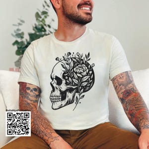 Floral Skull SVG: Skeleton Cut File For Cutting Machines
