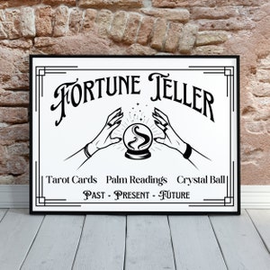 Fortune Teller SVG, Psychic Readings SVG, Crystal Ball svg, Fortune Teller Sign, Psychic Readings Sign, Halloween decor, Mystical svg png