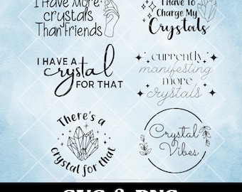 Witchy Crystal Quotes SVG Bundle | Magic and Mystic SVG PNG | Spiritual  Occult Designs for Cricut and Silhouette | Digital Download