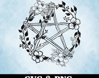 逆五芒星 SVG: 悪魔の魔女異教徒カットファイル (デジタルダウンロード