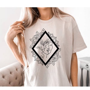 Vrouwen lijntekeningen SVG, vrouwelijke boho lijntekeningen, girly tshirt, afdrukbare muurkunst, vrouwengezicht SVG, cricut PNG SVG-bestanden, cadeaus voor haar