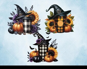 Fall Coffee Cups PNG: Coffee Sublimation Bundle