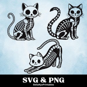 Skeleton Cats SVG: Spooky Halloween Cut File