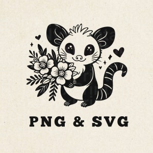 Gambá SVG, Gambá fofo, Gambá SVG, Arquivo de corte de gambá, Download digital