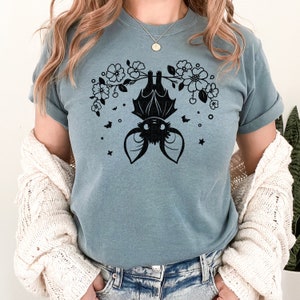 Cute Floral Bat SVG | Halloween Clip Art, T-Shirt Design (PNG, SVG) image 5
