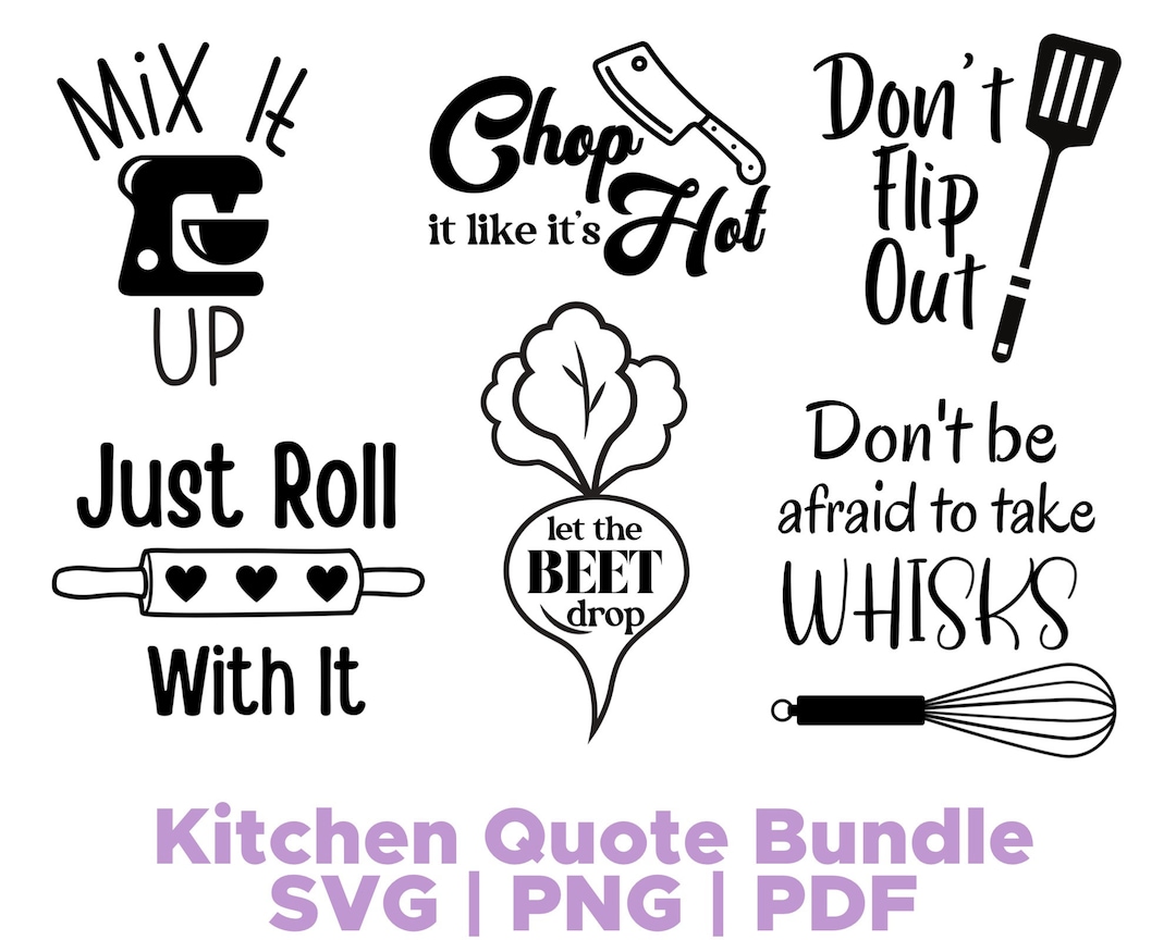 Kitchen Svg Funny Kitchen Signs Just Roll With It Svg Pot Etsy