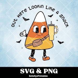 Hier draußen sehen sie aus wie ein Snack, Candy corn svg, Halloween svg, lustiges T-Shirt, trendendes svg, png Design, Halloween-T-Shirts und Pullover
