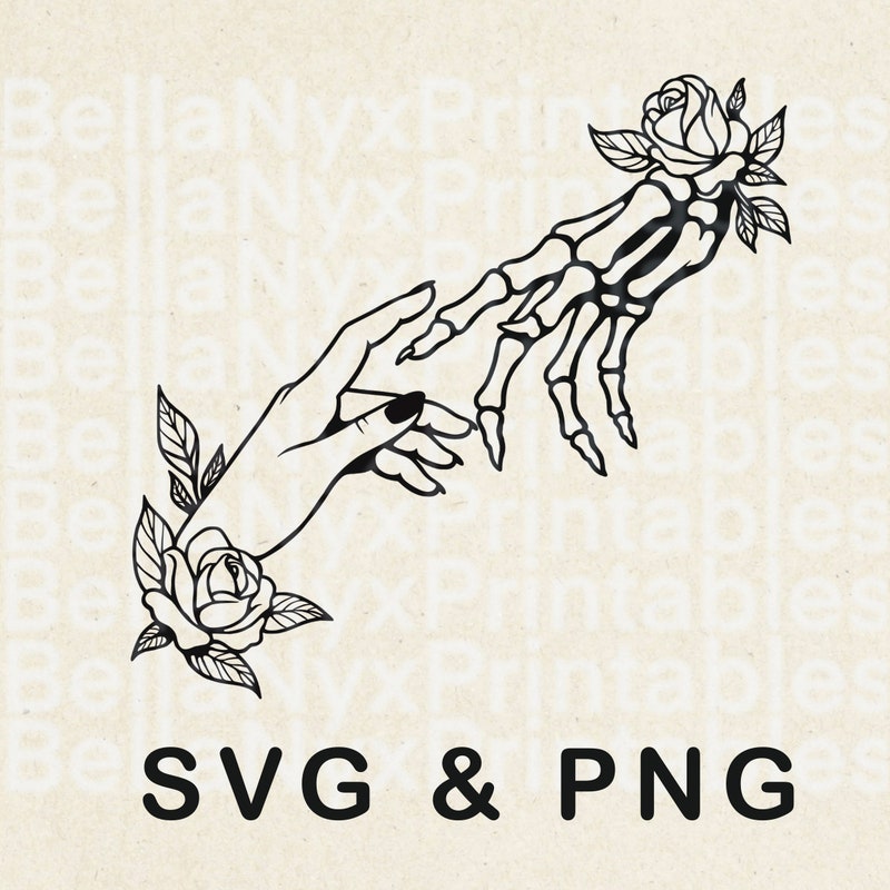 Skeleton Hand Tattoo Stencil - Etsy