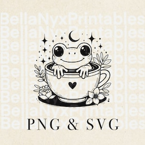 Tasse à thé grenouille SVG, SVG grenouille, PNG grenouille, Clipart svg, svg t-shirt mignon