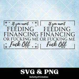 Se non mi stai dando da mangiare o non mi stai fottendo, vattene a quel paese SVG, maglietta "Finanziami", umorismo per adulti SVG
