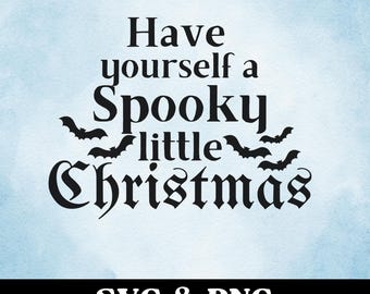 Gothic Spooky Weihnachten SVG PNG: Urlaub T-shirt Kartendesign