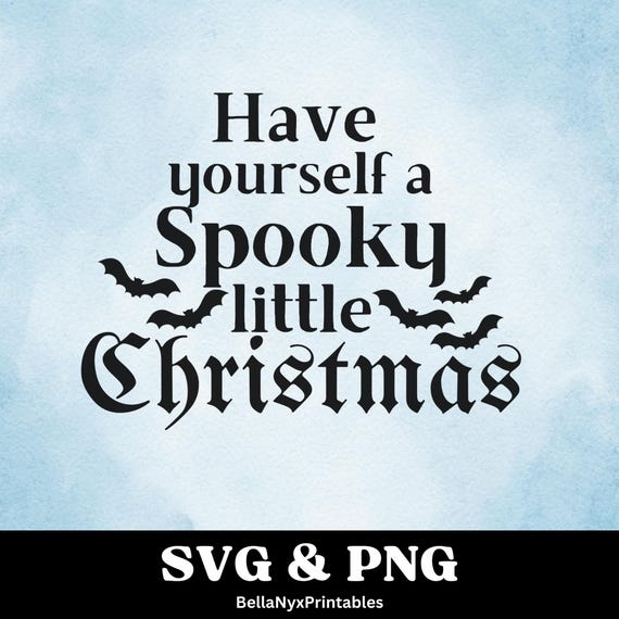 Gothic Spooky Christmas SVG PNG: Holiday T-shirt Card Design