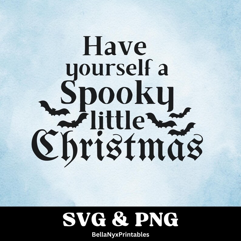 Gothic Spooky Weihnachten SVG PNG: Urlaub T-shirt Kartendesign Bild 1