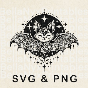 Nietoperz Mandala SVG, Latający Nietoperz SVG, Nietoperz PNG, Clipart, Plik Maszyny Do Cięcia