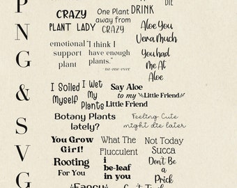 Puede incluir: Un gráfico en blanco y negro con el texto "I will Survive Stayin' Alive I NEED A PLEASE DON'T DIE" y otros juegos de palabras relacionados con las plantas. El texto está dispuesto en una columna vertical.