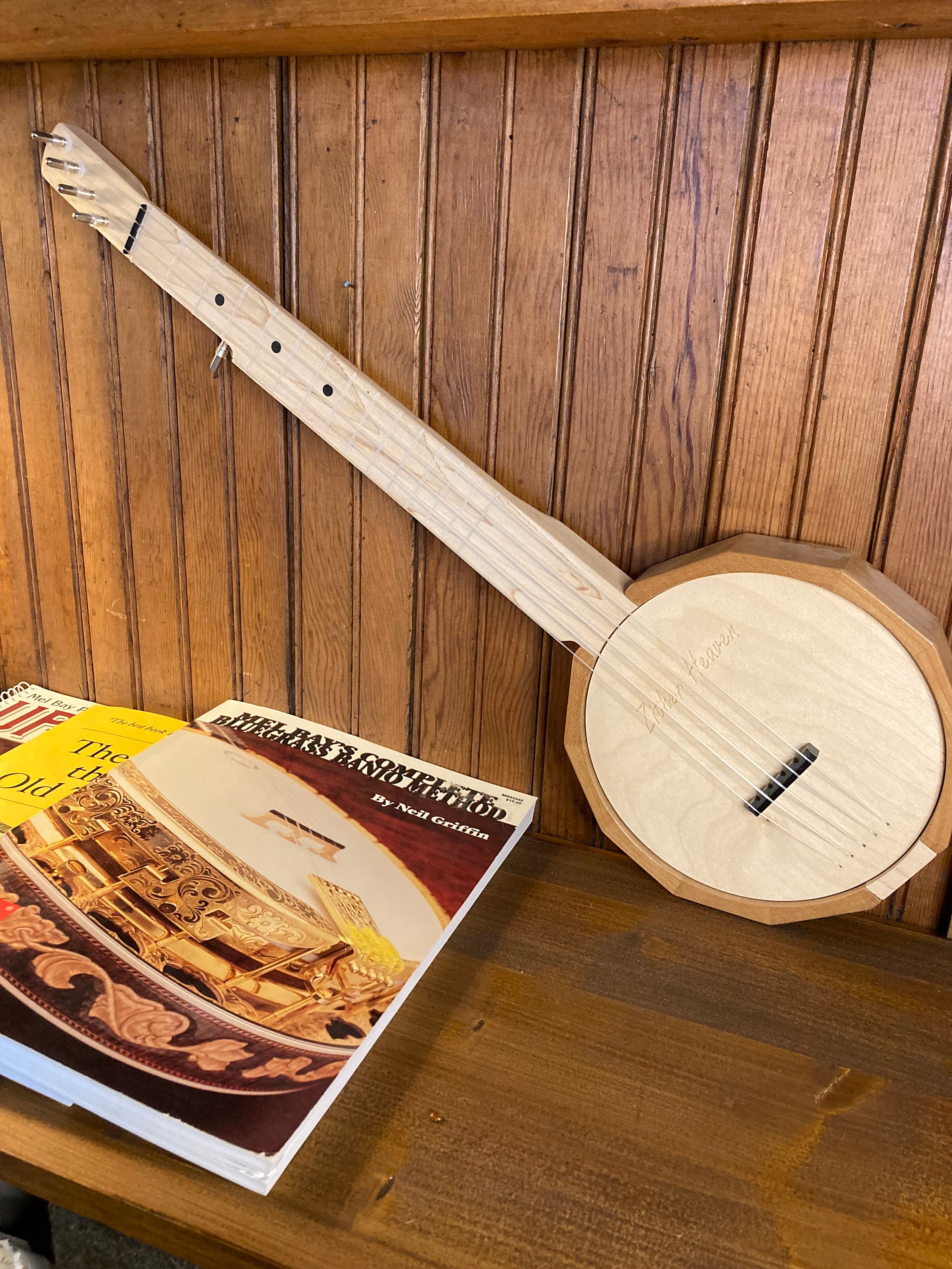 Three Banjo Instruction books from 2000s and 1990s plus Zither Heaven 5 String Banjo