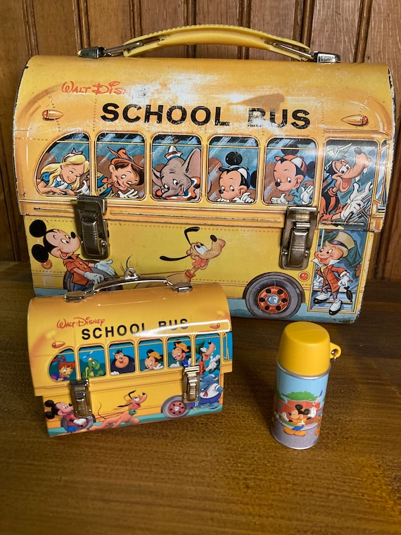 1960s Walt Disney School Bus Lunch Box and 2001 H… - image 1