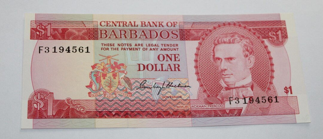 Barbados, Banknote UNC 1 Dolar - Etsy