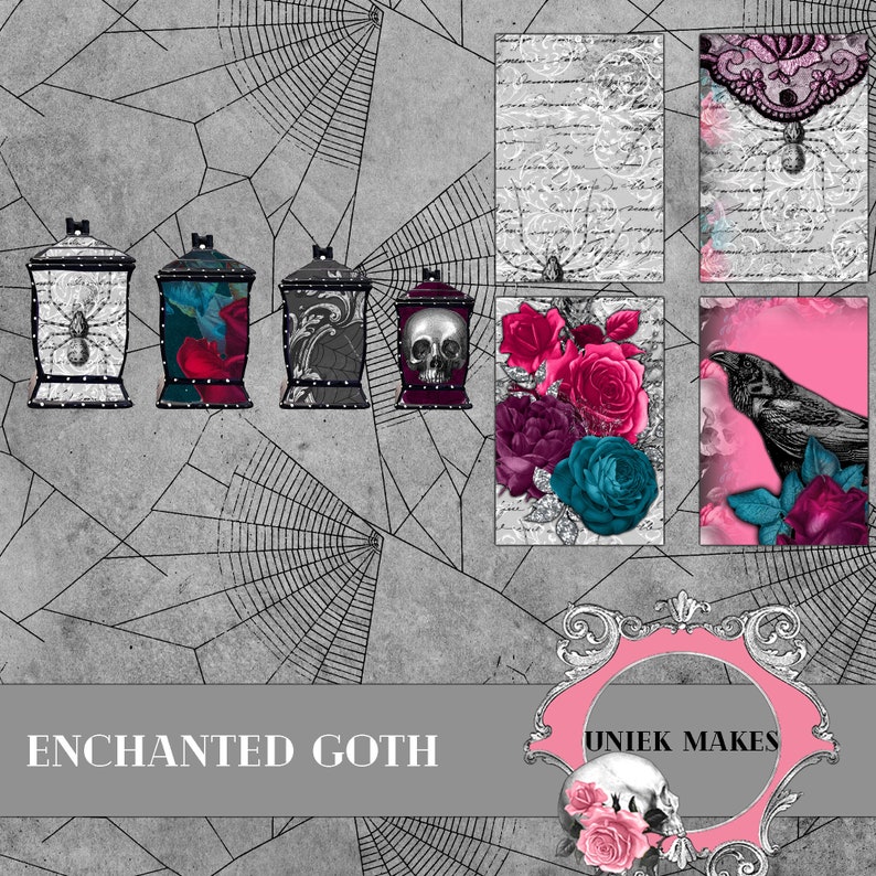 Enchanted Goth Junk Journal Pages, Digital, Download, Printable ...