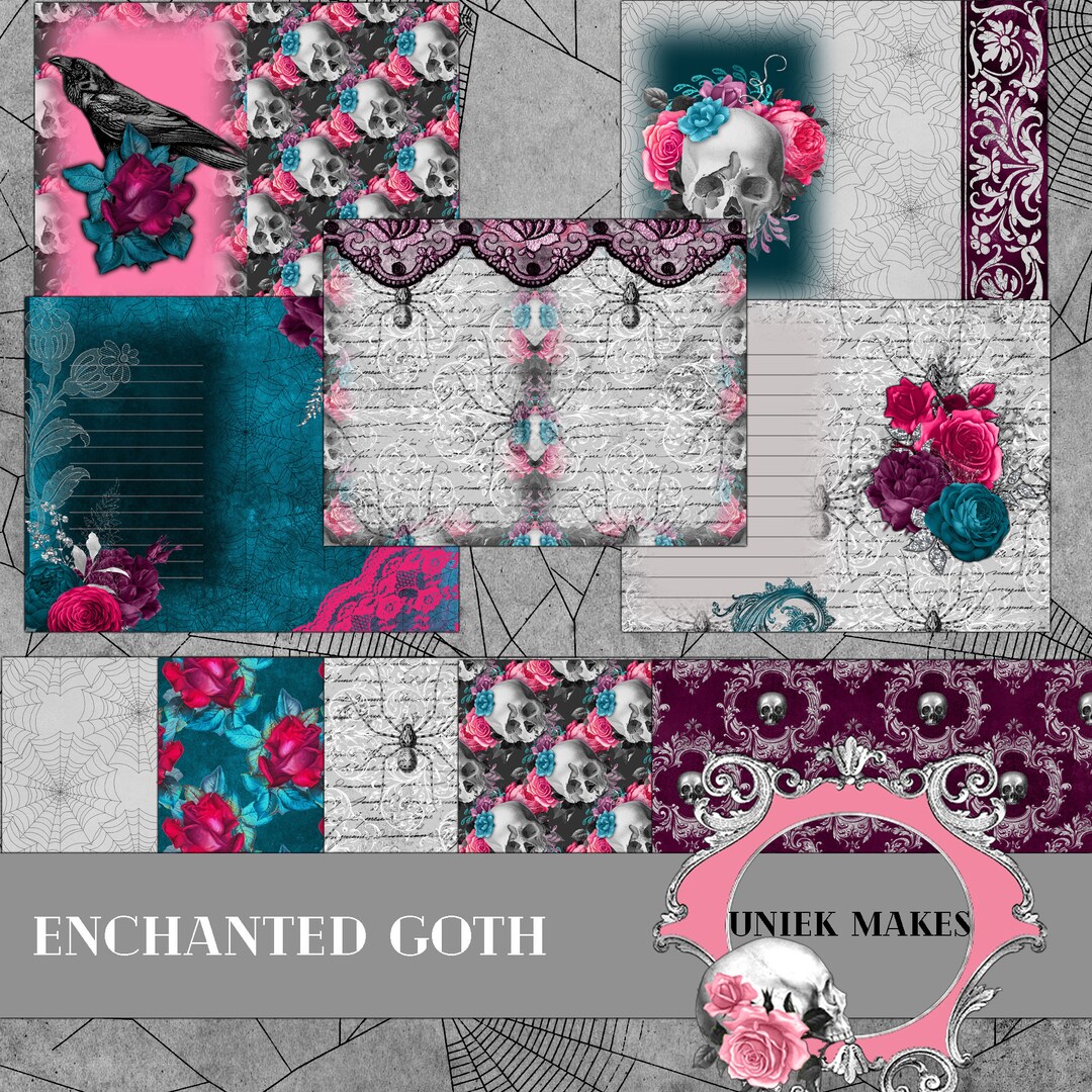 Enchanted Goth Junk Journal Pages Digital Download Printable