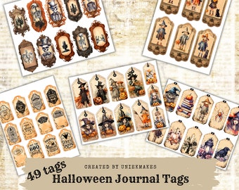 Halloween Junk Journal Ephemera, Fussy Cut, Printable, Junk Journal, Digital Download