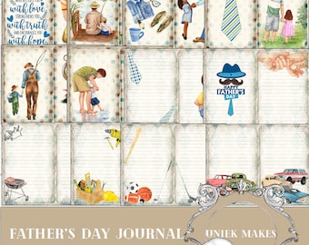 Páginas del diario basura del día del padre, Digital, Descargar, Imprimible, Ephemera, Collage, Scrapbook, Papel, Adornos
