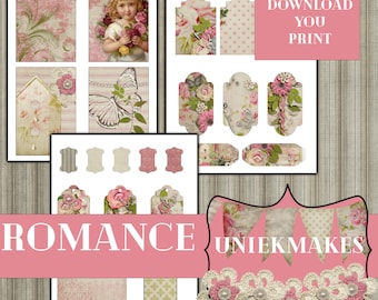 Romance Junk Journal Ephemera,  Fussy Cut,  Printable, Junk Journal,  Digital Download