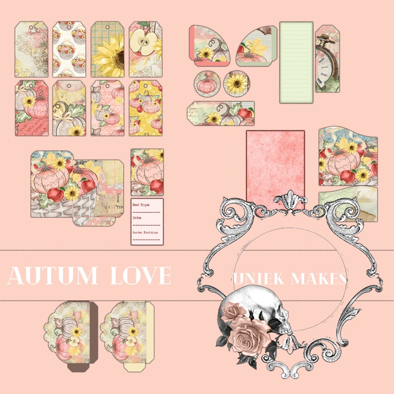 Autumn Love Junk Journal Kit Digital Download Printable - Etsy